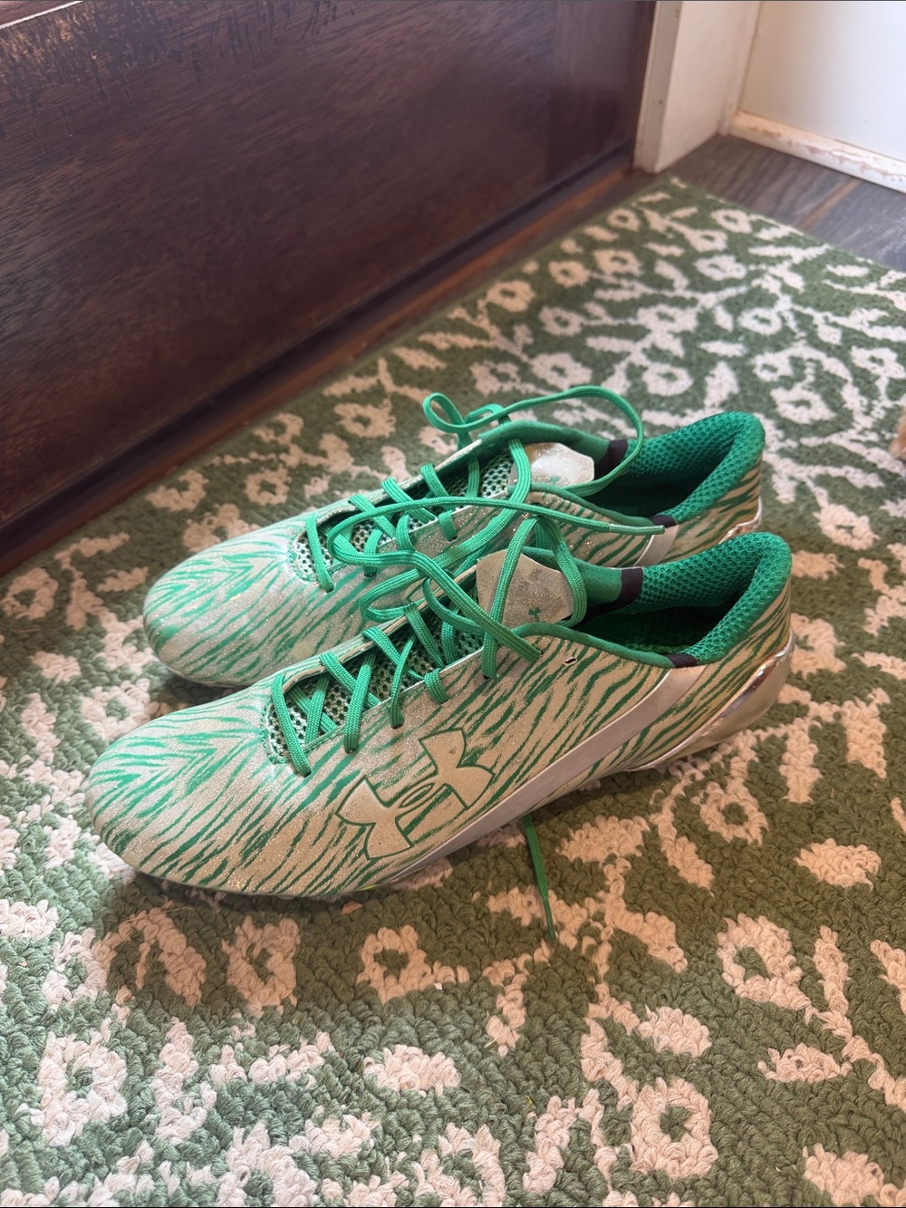 Under Armour Green Zebra-Pattern Training Shoes
